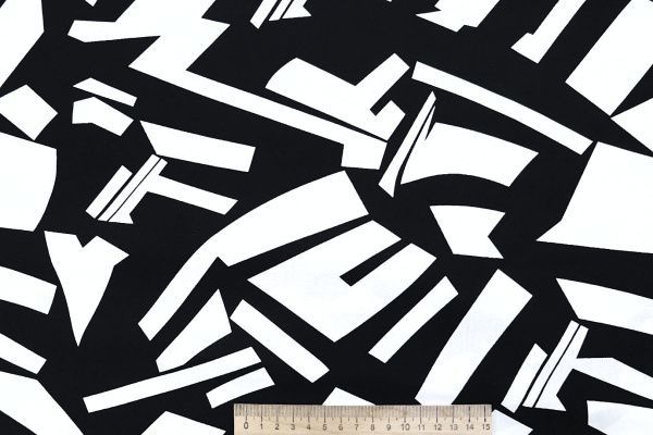 Штапель принт/белый на черном 4203-PY/D#11/C#2