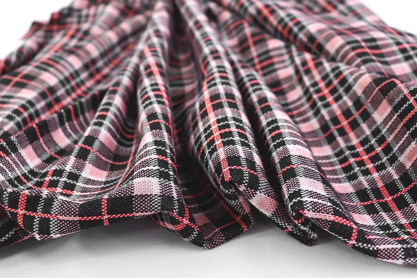 Трикотаж жаккард принт/клетка розовая 3320-22-PY/D#3/C#3