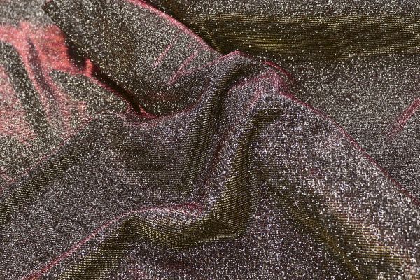 Трикотаж с люрексом на интерлоке/малиновый 1253-PY/C#13