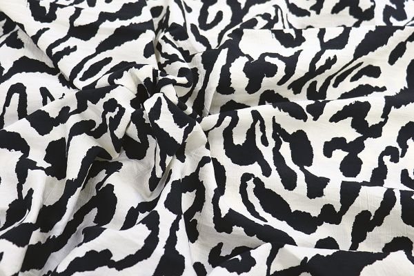 Лен N/R принт/бело-черный 3891-PY/D#6/C#2