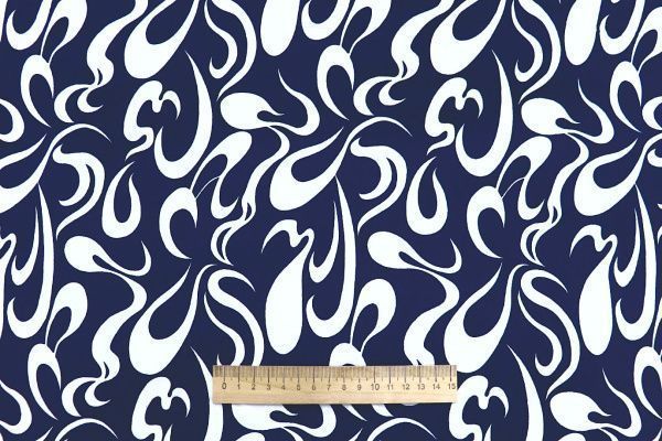 Штапель принт/бело-темно-синий 1374-PY/D#24/C#8