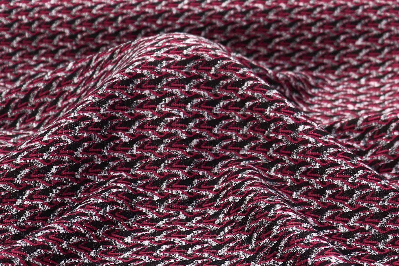 Трикотаж жаккард принт/красно-серый 3257-22-PY/D#16/C#1