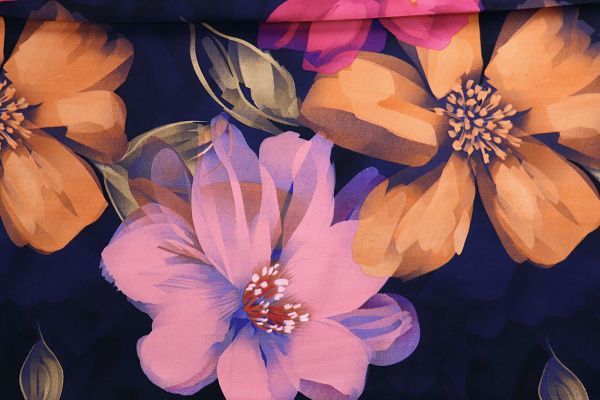 Штапель твил принт/цветы на черном 3191-21-PY/D#9/C#1