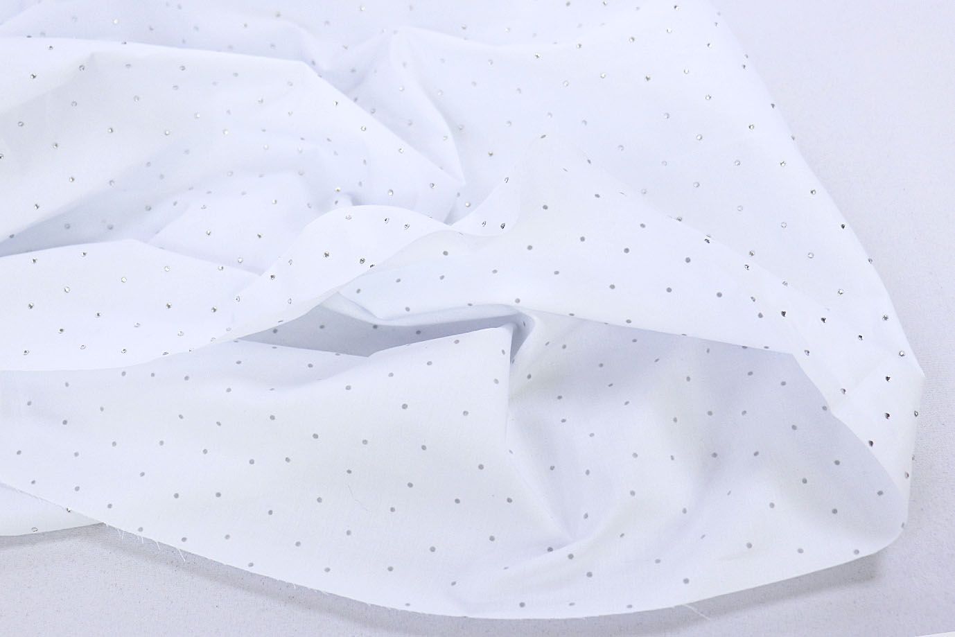 Хлопок нейлон со стразами/белый 3832-PY/C#1 White