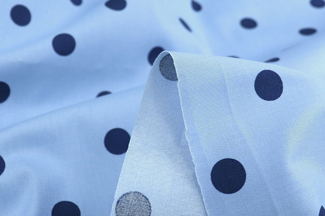 Хлопок "Поплин" стрейч принт/горох синий на голубом 4235-PY/D#1/C#4