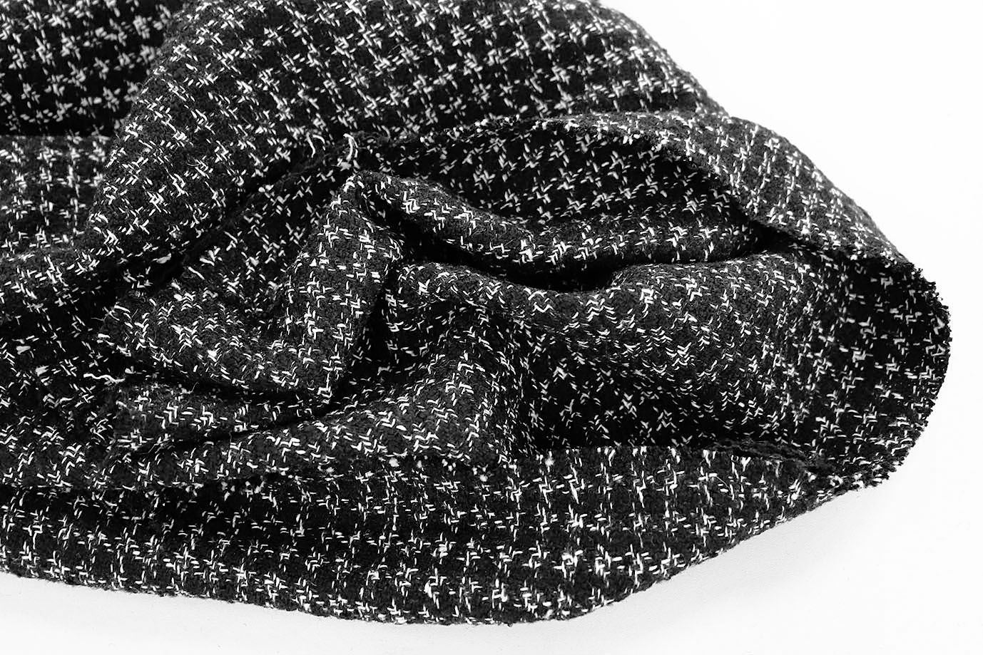 Шерсть пальтовая принт/черно-белый 3728/C#1