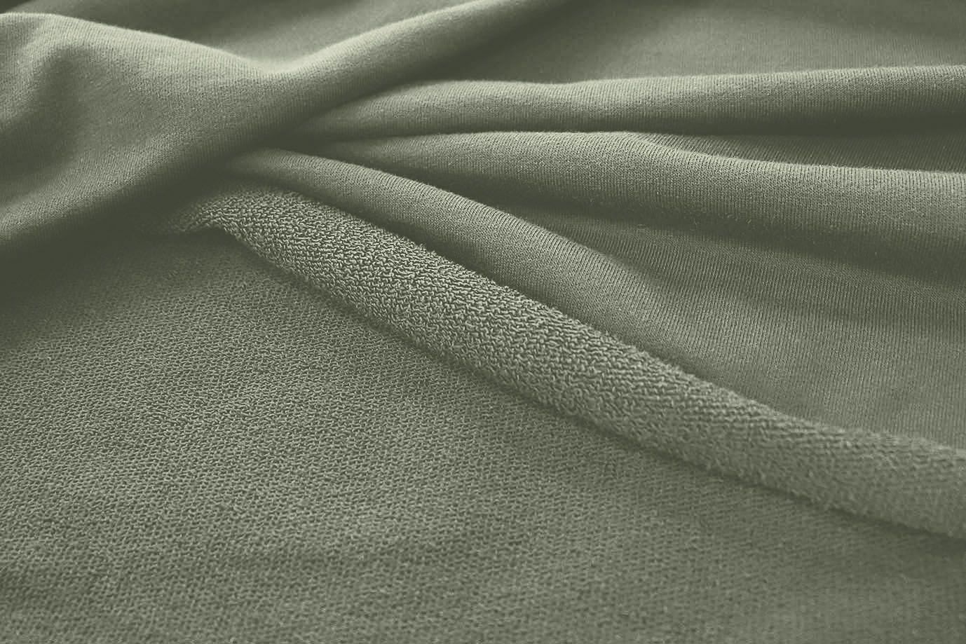 Трикотаж футер 3х нитка с петлей/хаки 0363/D#петля/C#хаки 17-0613TPX