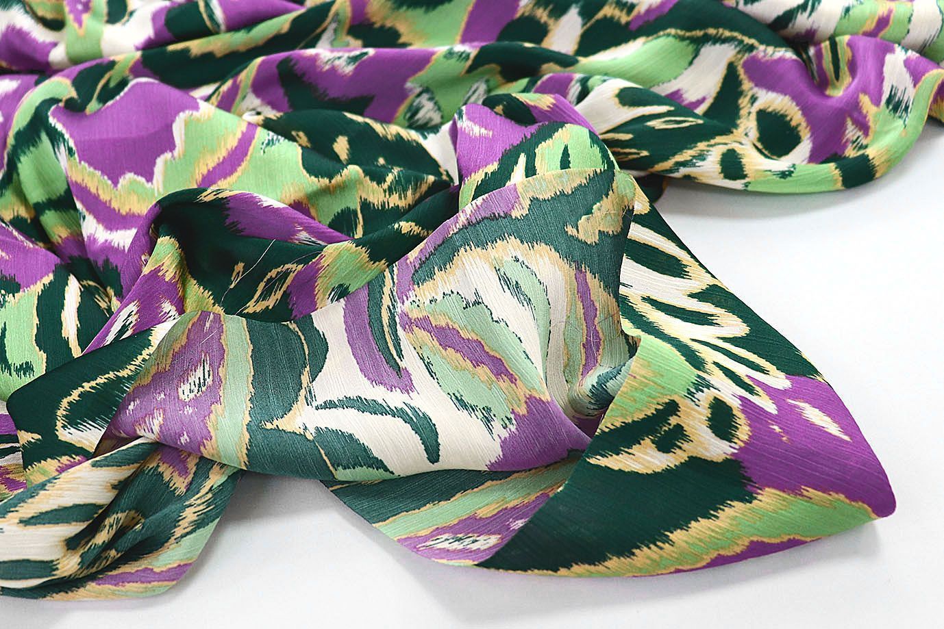 Сатин "София" креш принт/фиолетово-зеленый 3608-PY/D#4/C#3
