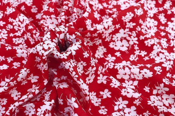 Штапель принт/цветы белые на красном 1382-PY/D#4/C#8