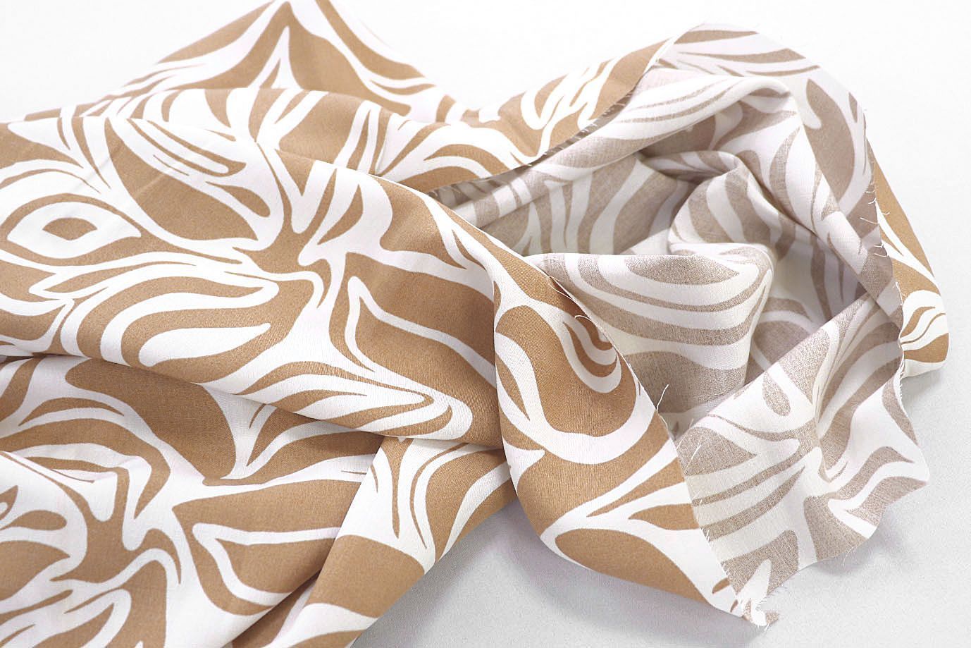 Штапель принт/коричневый на белом 3858-PY/D#3/C#4