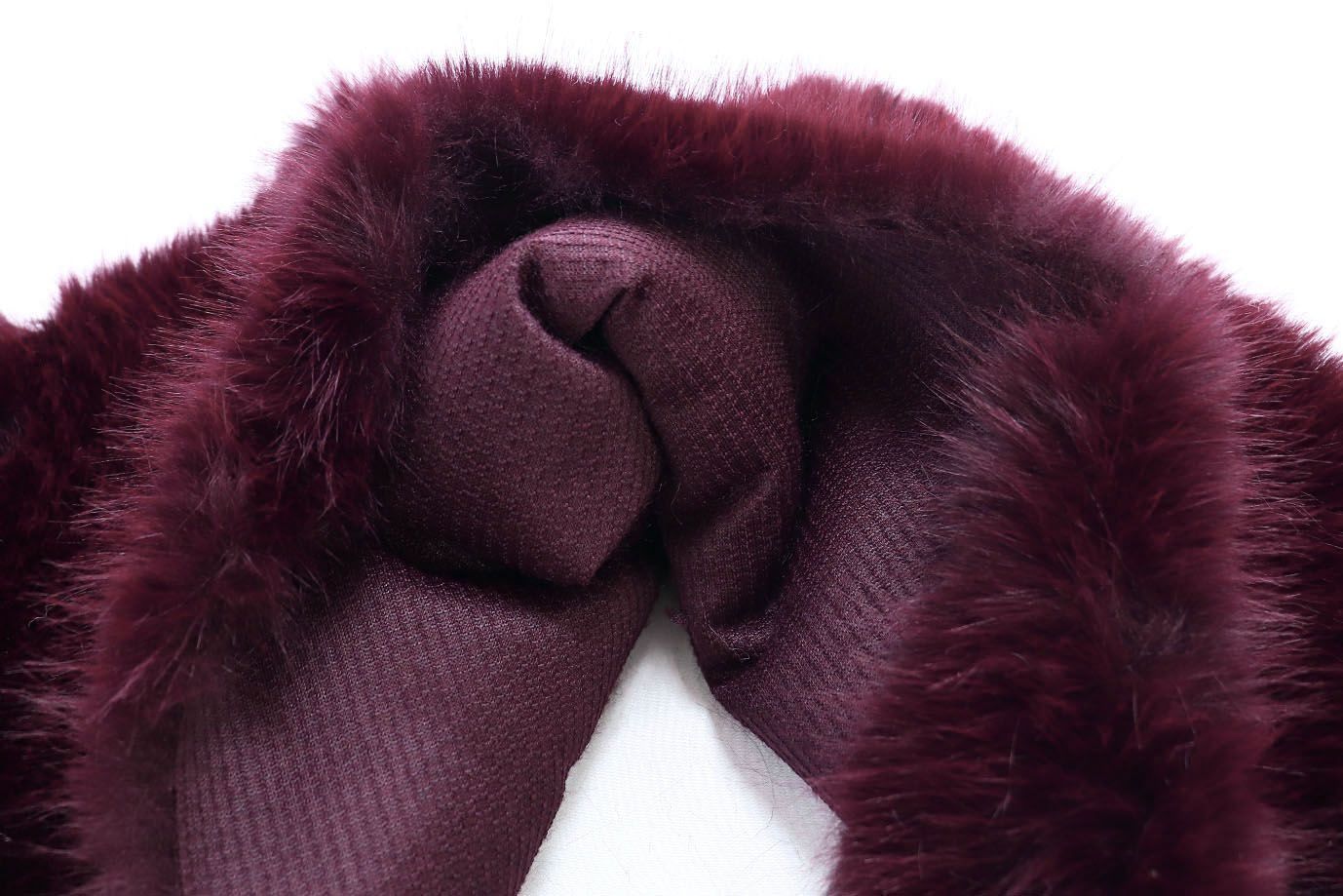 Искусственный мех "Песец" длинноворсовый/бордовый AP5091601/D#289-220070-85/C#A1926