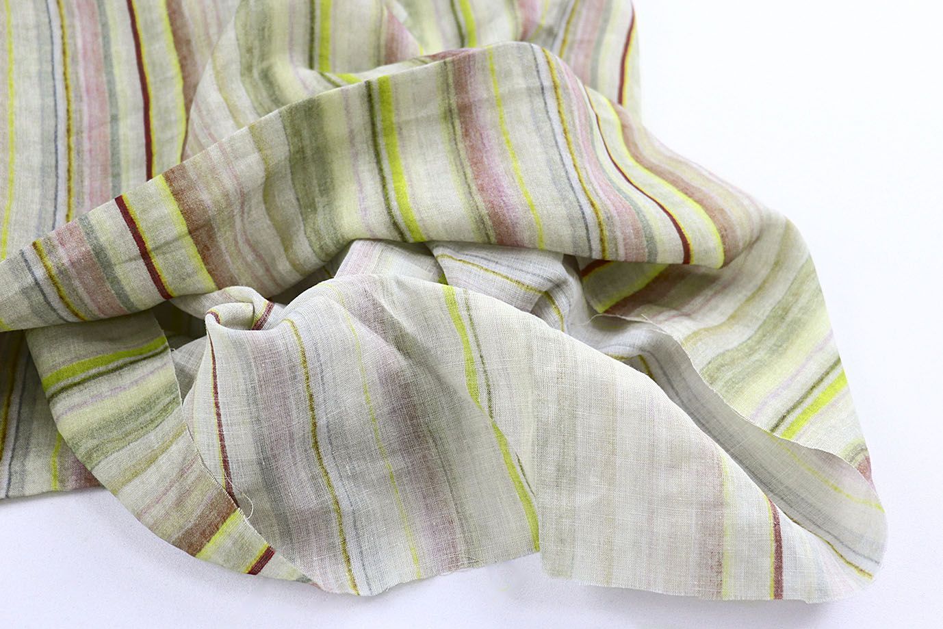 Лен принт/полоска красно-желтая 4195-PY/D#3/C#1