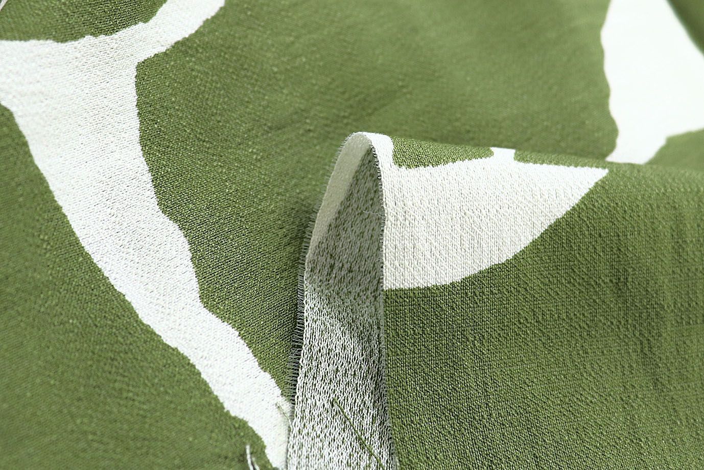 Лен БОХО принт/зелено-белый 3810-PY/D#19/C#1