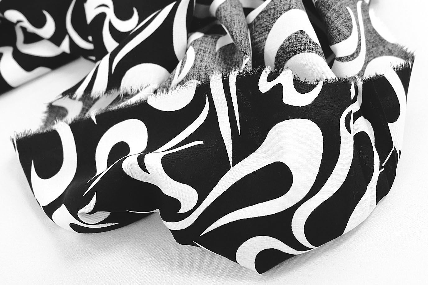 Штапель принт/бело-черный 1374-PY/D#24/C#6