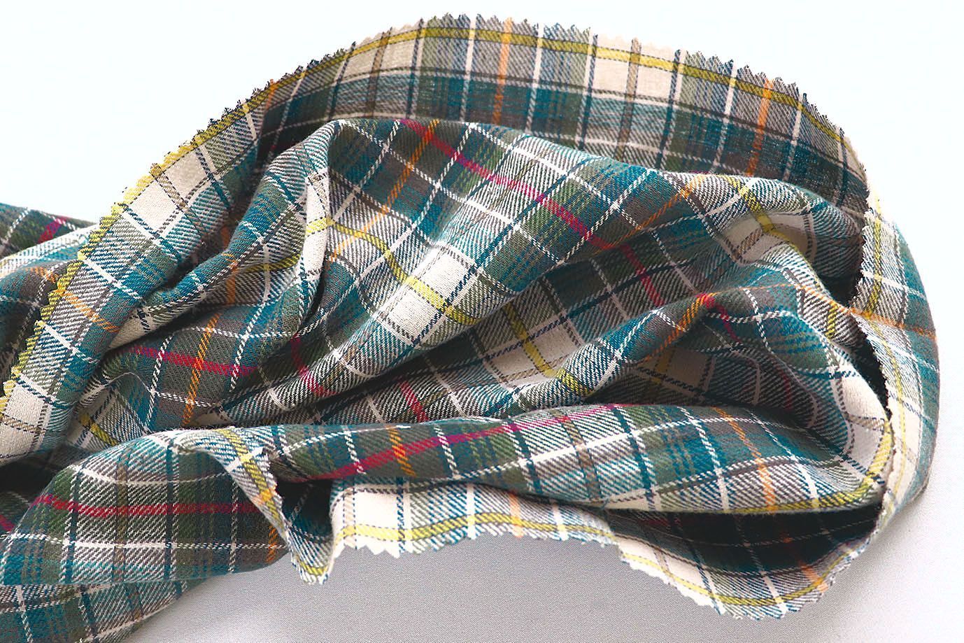 Рубашечная ткань принт/клетка желто-зеленая 4015-PY/D#36404/C#1