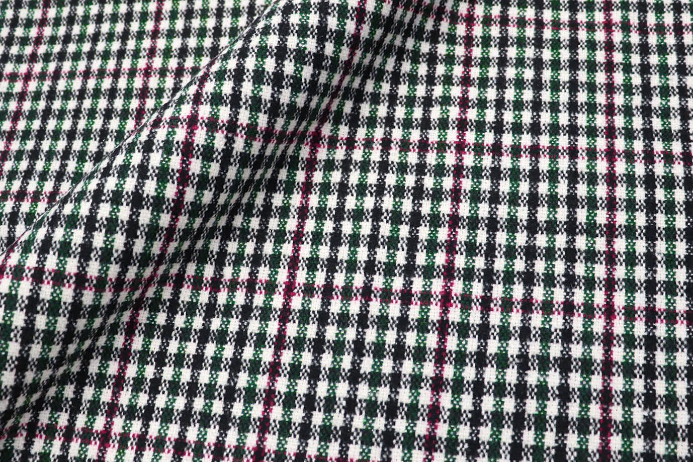 Пальтовая ткань принт/клетка зелено-малиновая 3111-21/D#2/C#1