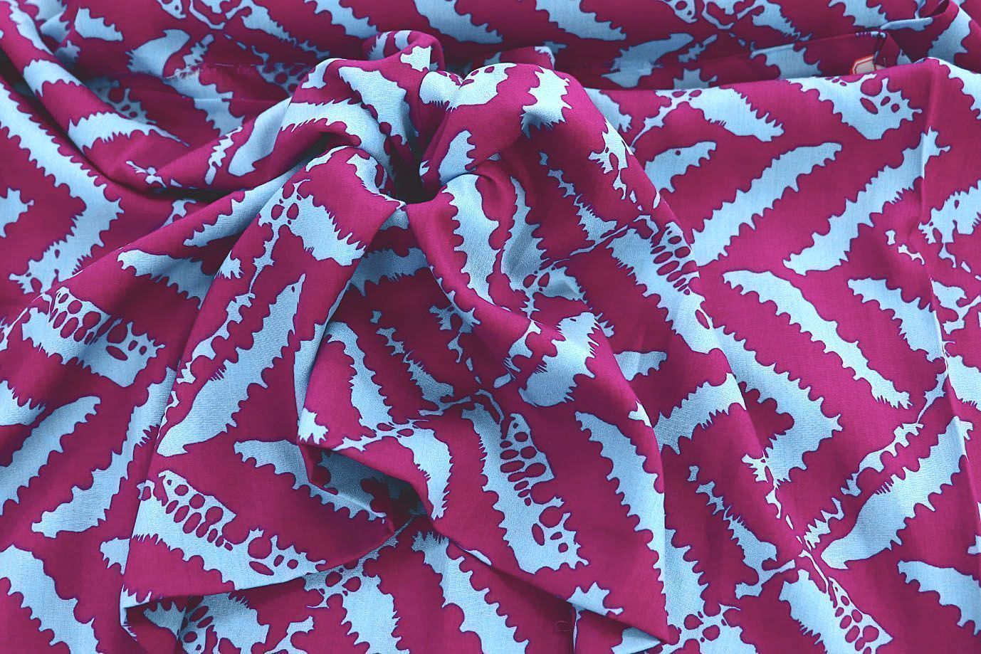 Штапель принт/малиново-голубой 1374-PY/D#45/C#6