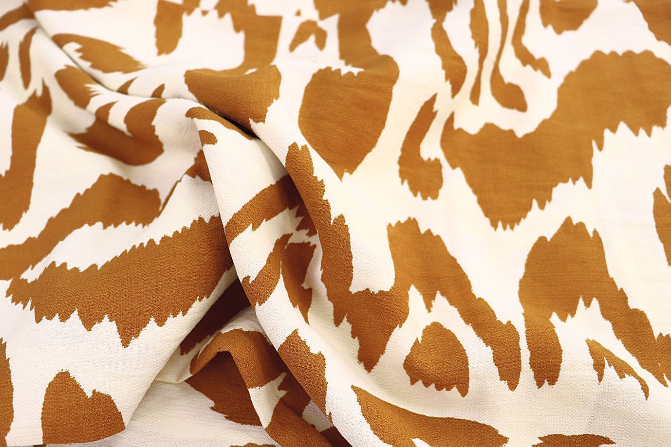 Лен БОХО принт/коричневый на молочном 3857-PY/D#1/C#1