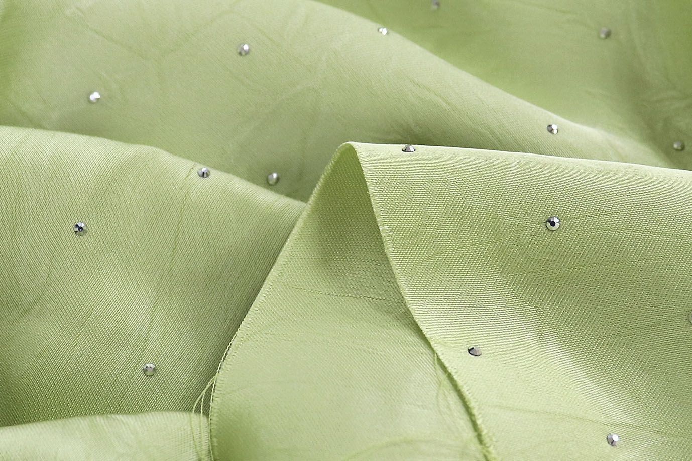 Шелк "Токио" креш со стразами/фисташковый 3805-PY/C#21