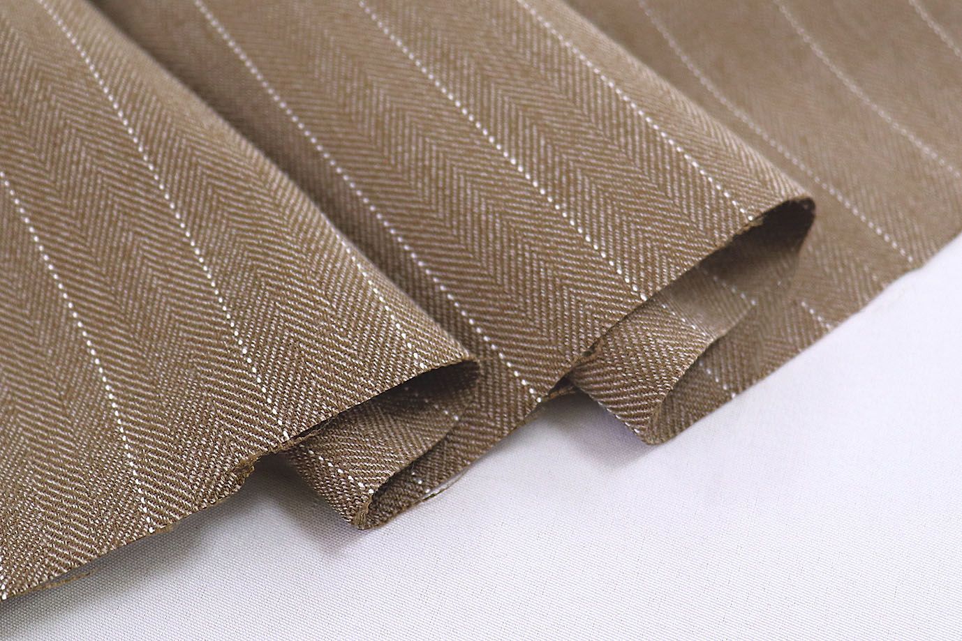 Костюмная ткань стрейч жаккард принт/полоска коричневая 3784-PY/C#2 (11869)