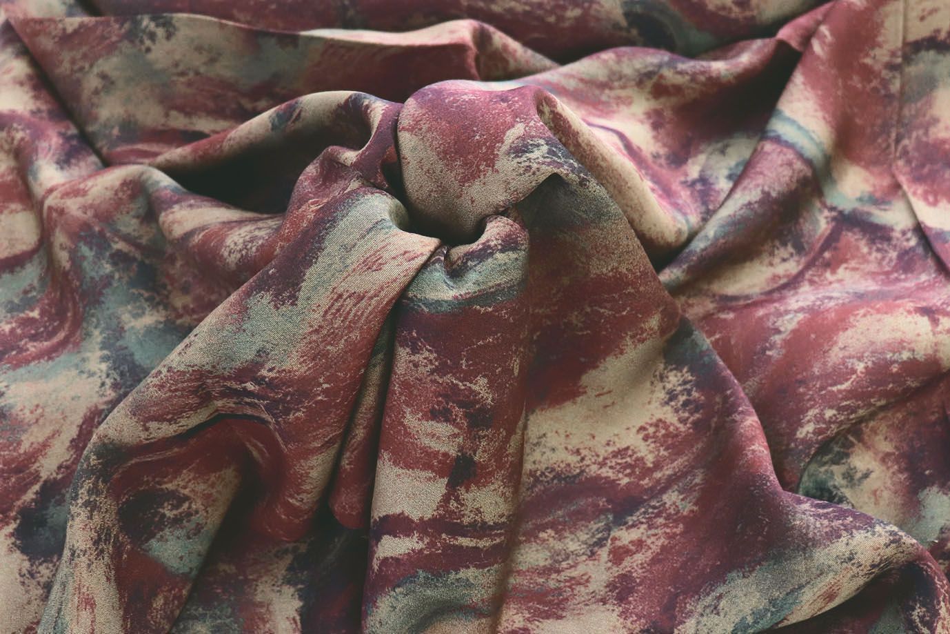 Сатин "Морокко" принт/фиолетово-бирюзовый на бежевом 3888-PY/D#6/C#3