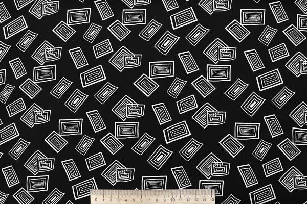 Штапель принт/белый на черном 4203-PY/D#23/C#1