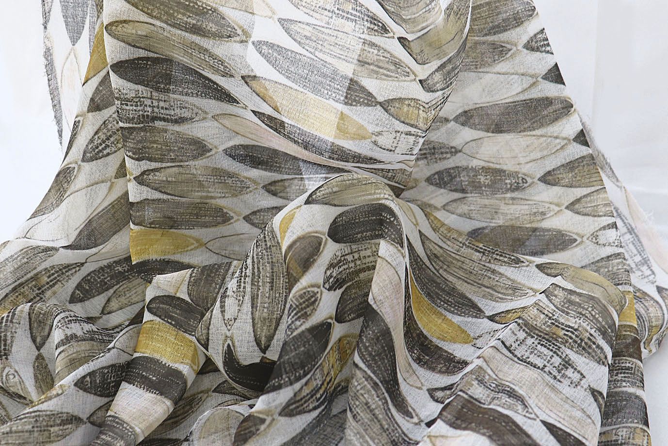 Тюль принт/желто-серый WBC23/C#19B