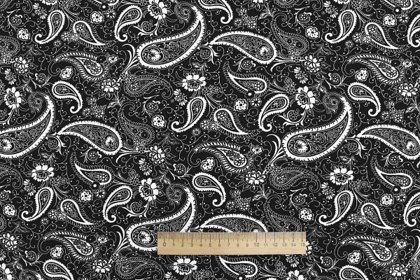 Штапель принт/узор белый на черном 1374-PY/D#27/C#6