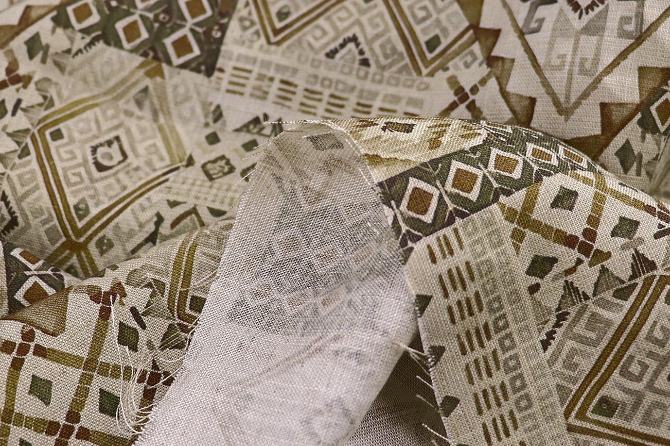 Лен принт/коричневый на бежевом 4195-PY/D#6/C#1