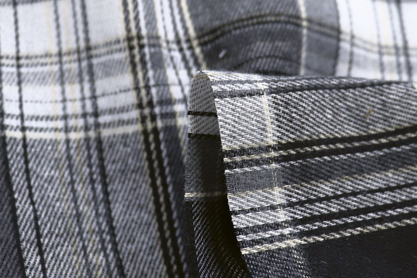 Рубашечная ткань принт/клетка черная на белом 1418-PY/D#19/C#1