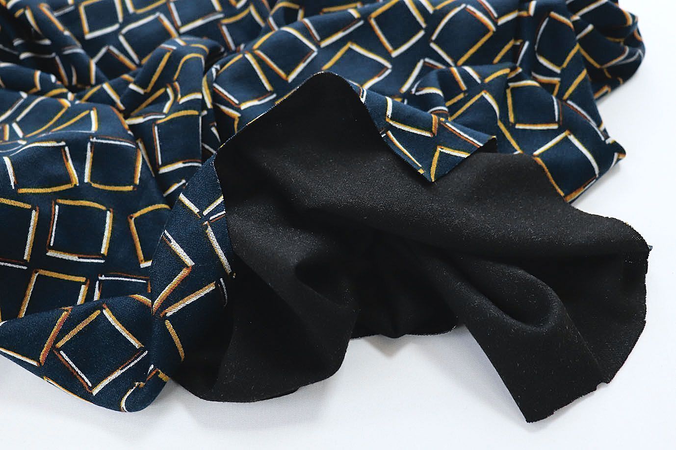 Трикотаж "Модал" принт/квадраты на синем 3599-PY/D#1/C#1