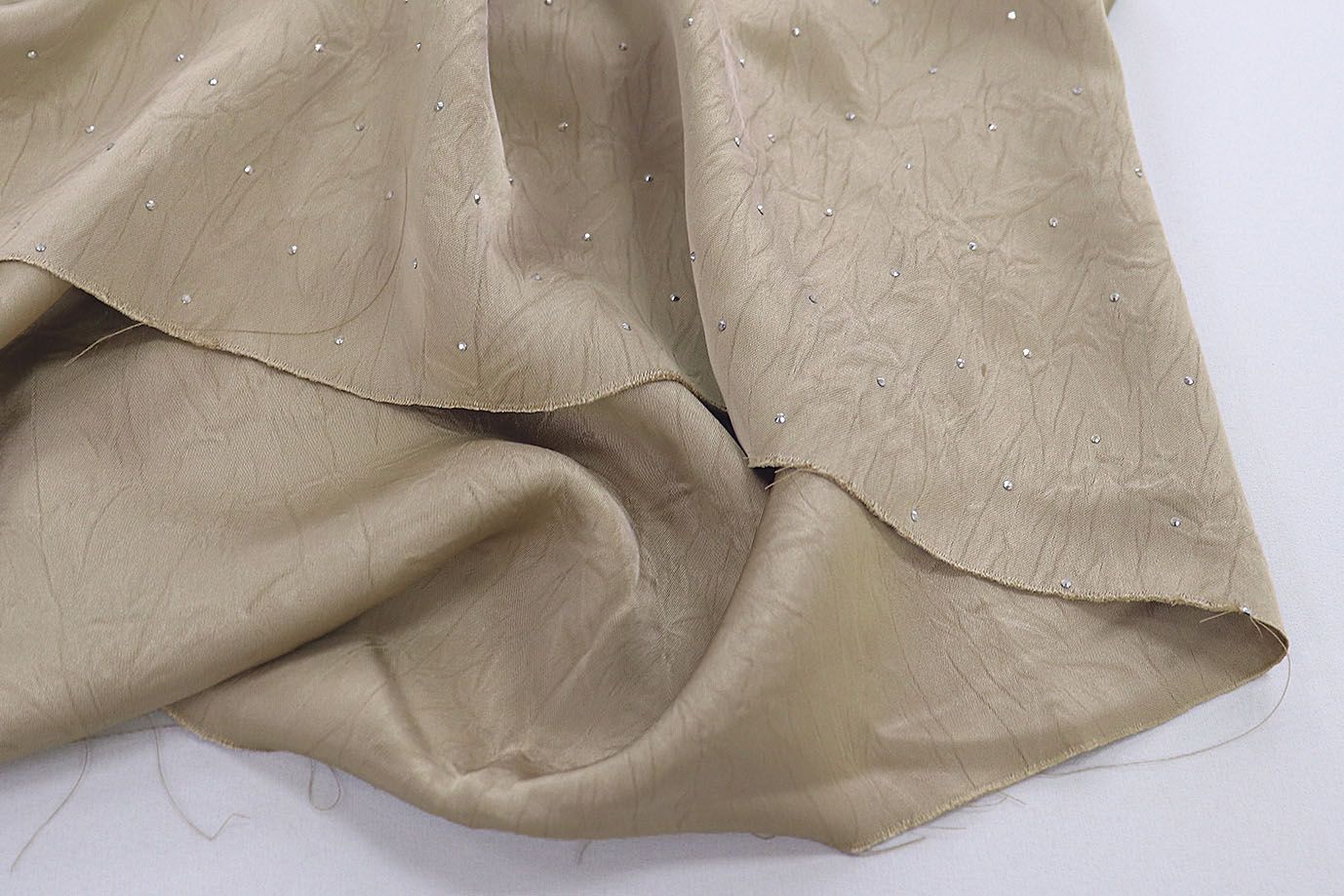 Шелк "Токио" креш со стразами/капучино 3805-PY/C#19 (11901)