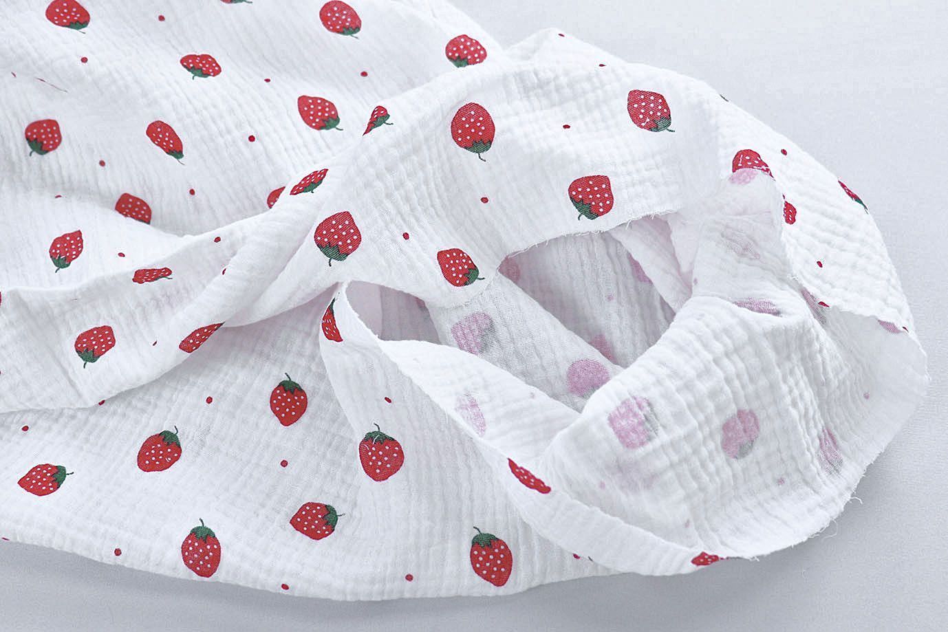 Муслин принт/клубника красная на белом 4017-PY/D#4