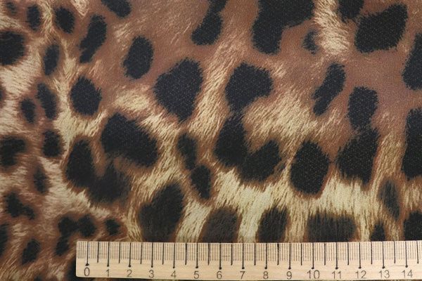 Сатин "Шакира" стрейч двусторонний принт/черно-коричневый 3887-PY/D#3/C#3