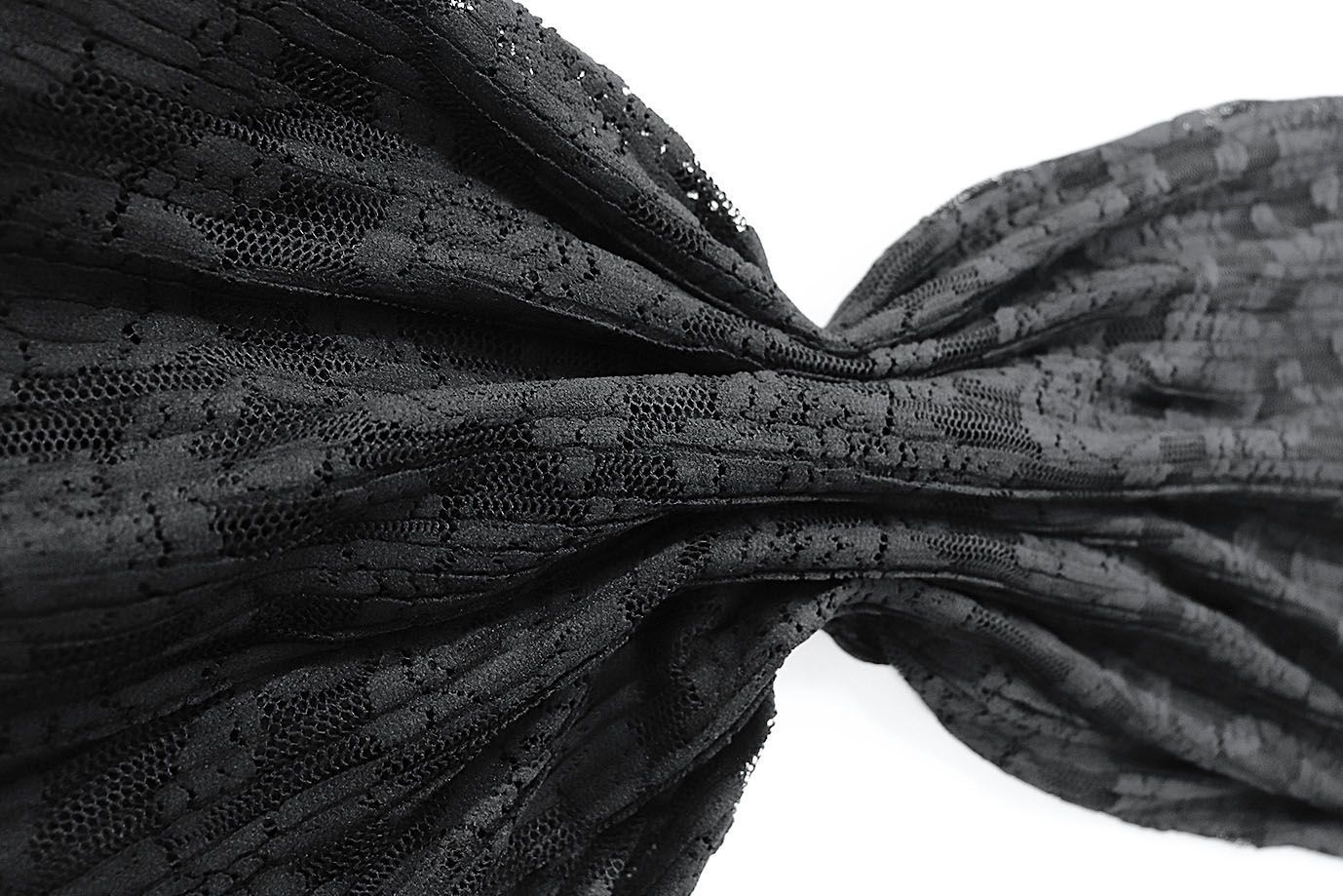 Гипюр плиссе/черный 3469-PY/C#1