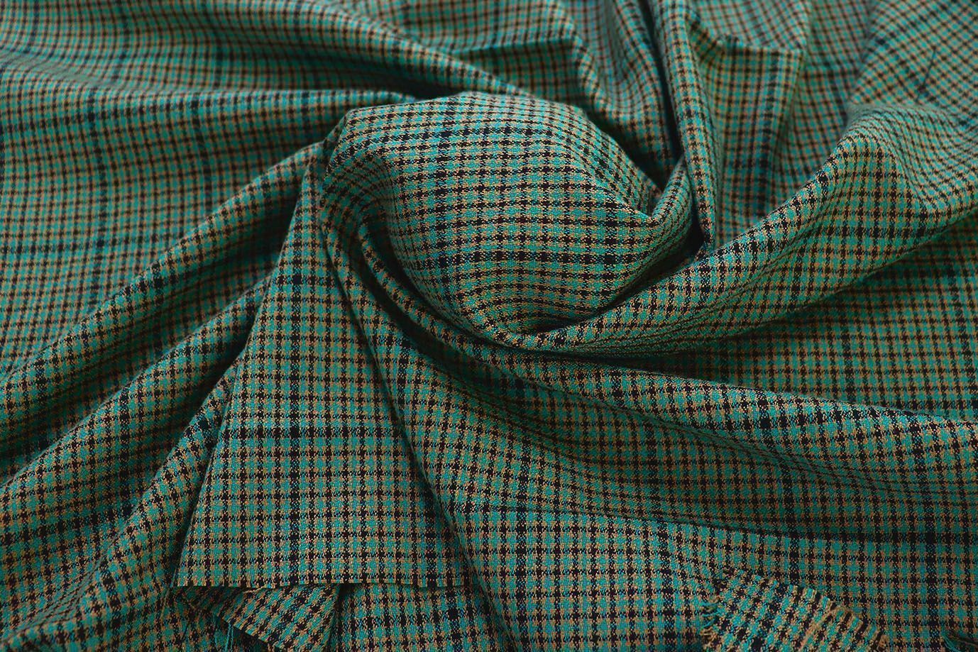 Костюмная ткань жаккард/бирюза на коричневом 3321-22-PY/D#4/C#2