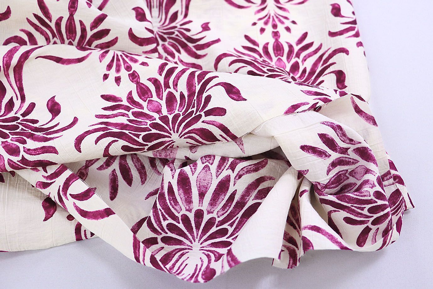 Лен N/R принт/малиновый на белом 3891-PY/D#1/C#3