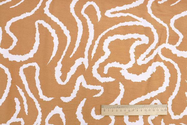 Лен БОХО принт/бело-коричневый 3857-PY/D#5/C#3