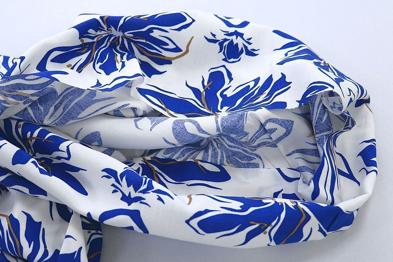 Штапель принт/цветы синие на белом 3858-PY/D#9/C#4