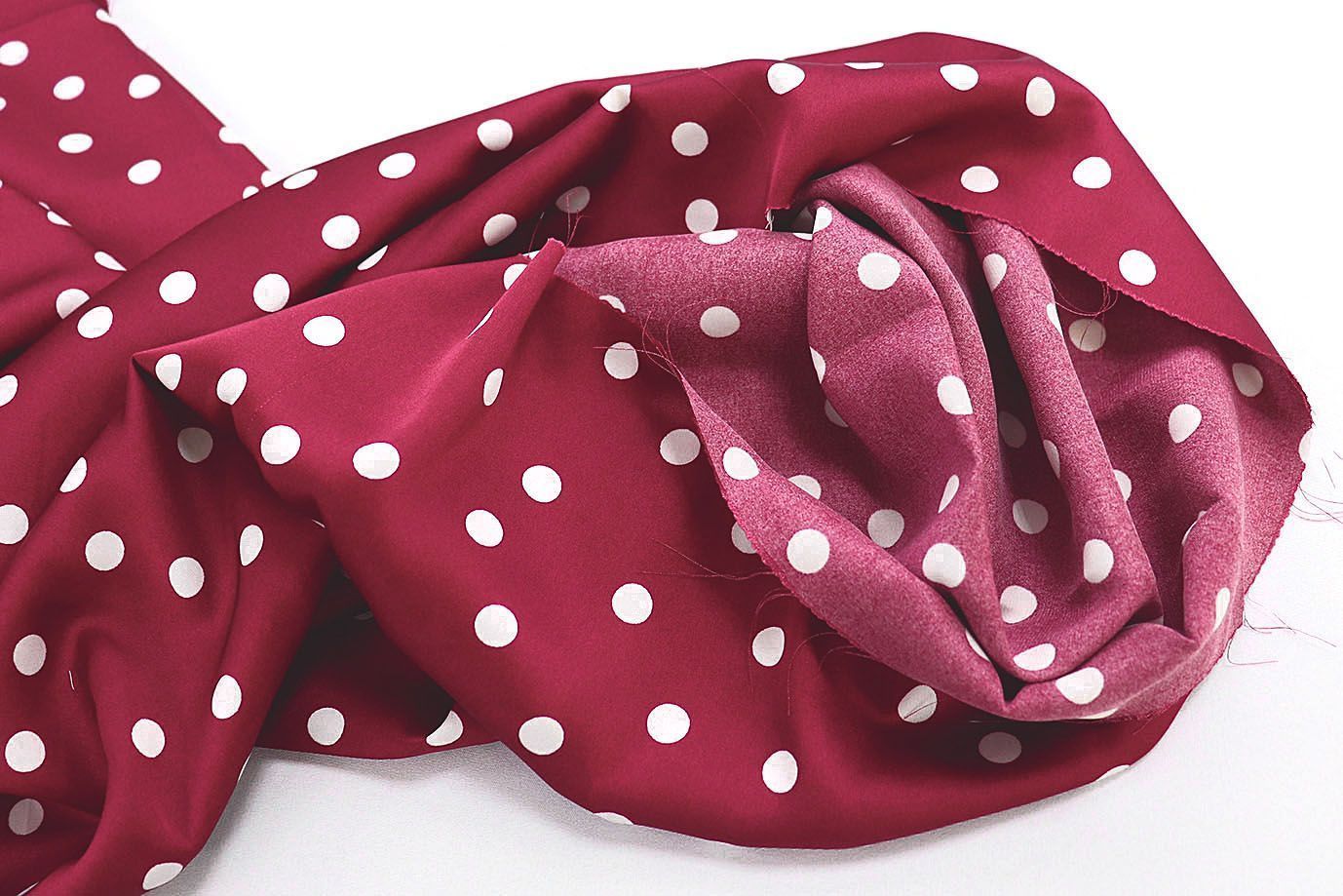 Сатин "Армани" принт/горох белый на красном 3999-PY/D#1/C#6