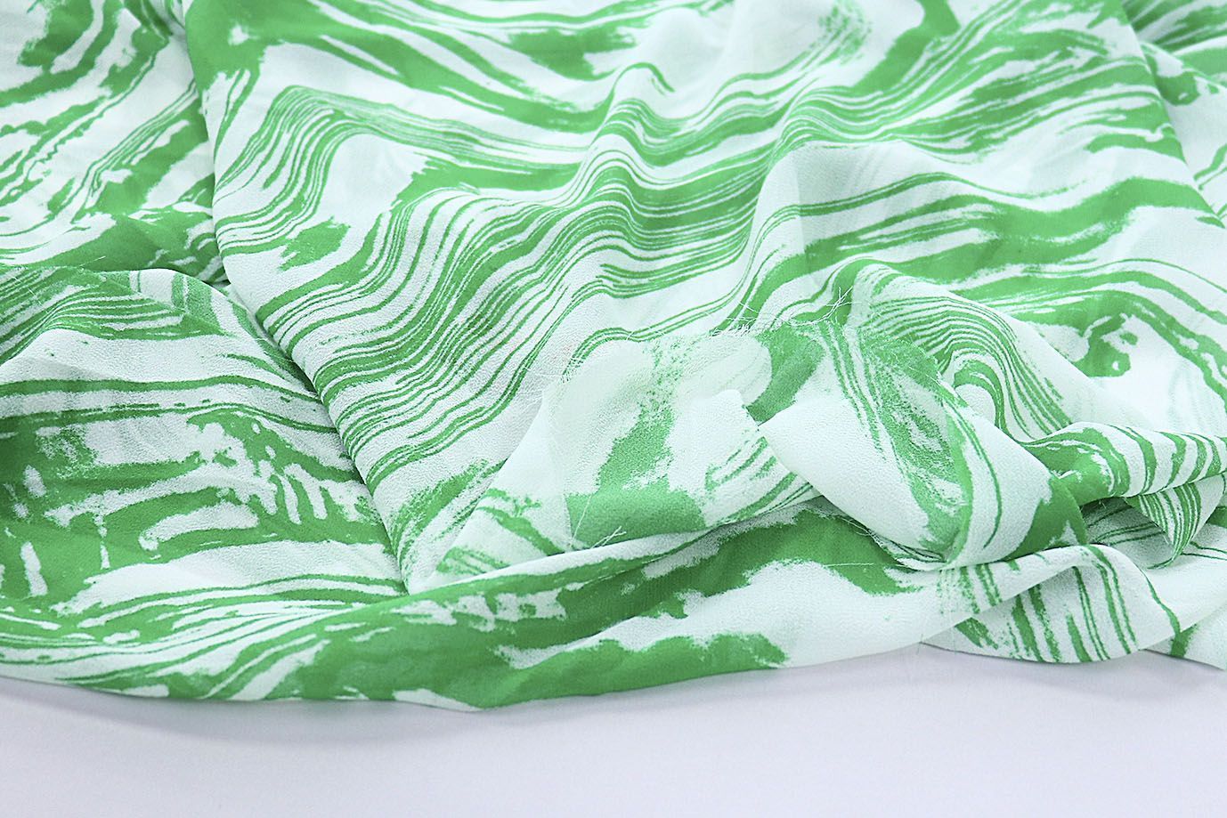 Шифон принт/бело-зеленый 3384-PY/D#9/C#2