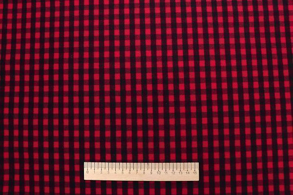 Пальтовая ткань принт/клетка черно-красная 294-H100/C#2