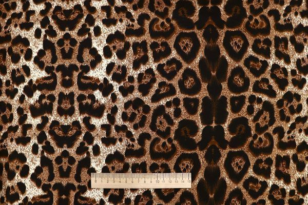 Штапель принт/леопард черно-коричневый на бежевом 3861-PY/D#9/C#2