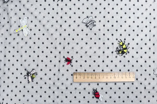 Сетка с вышивкой/черный 16450/D#1/C#1