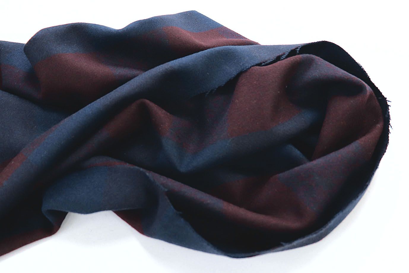 Пальтовая ткань "Микроворса" принт/клетка сине-бордовая 778-90135/C#8042-2