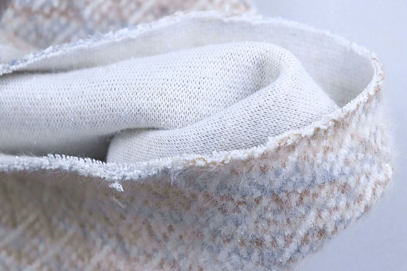 Трикотаж жаккард с люрексом/коричнево-голубой 4047-PY/C#1