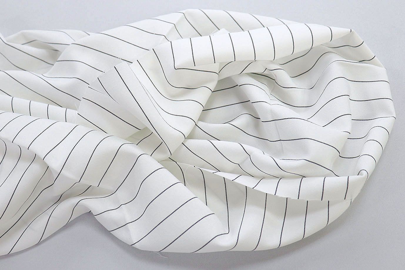 Костюмная ткань принт/полоска черная на белом 3963-PY/C#8