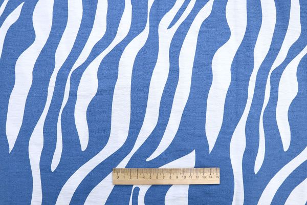 Лен БОХО принт/сине-белый 3879-PY/D#3/C#2