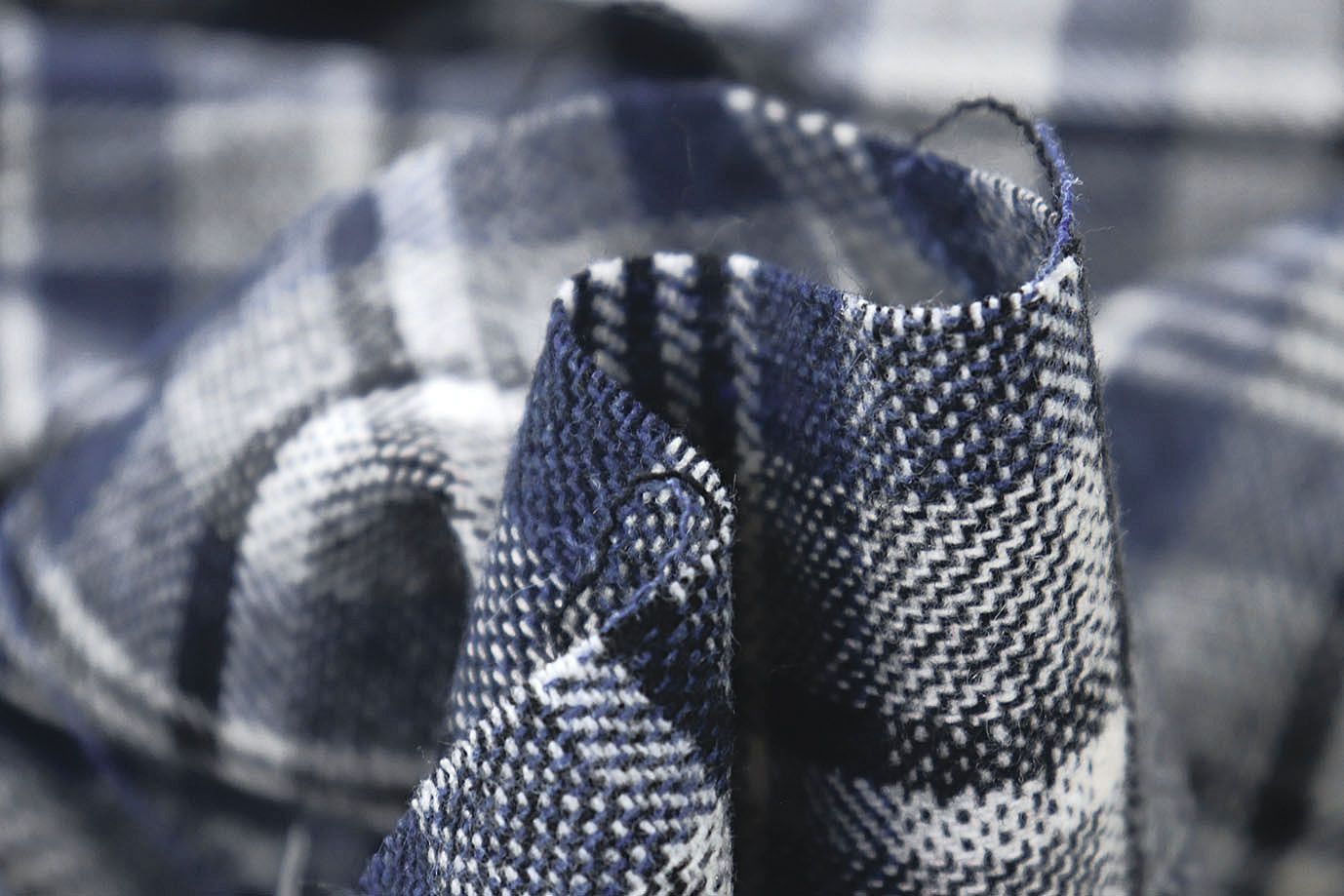 Пальтовая ткань принт/клетка темно-синяя на бежевом 908-29135/C#1