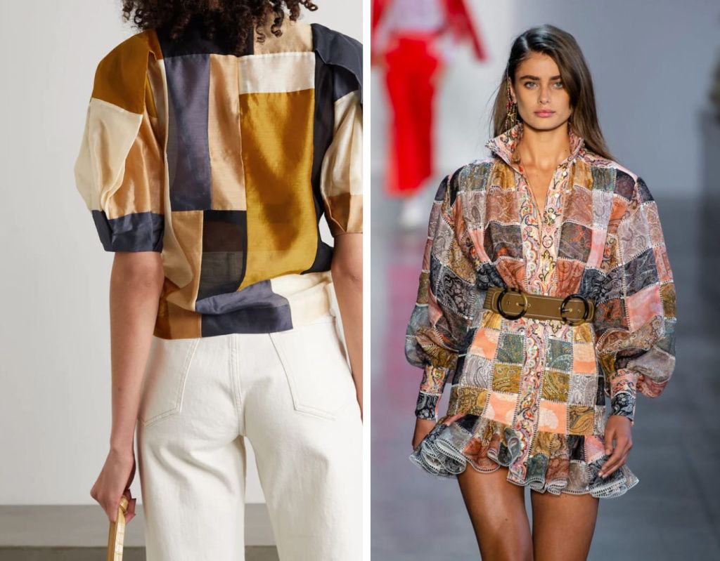 Использование лоскутов ткани в высокой моде